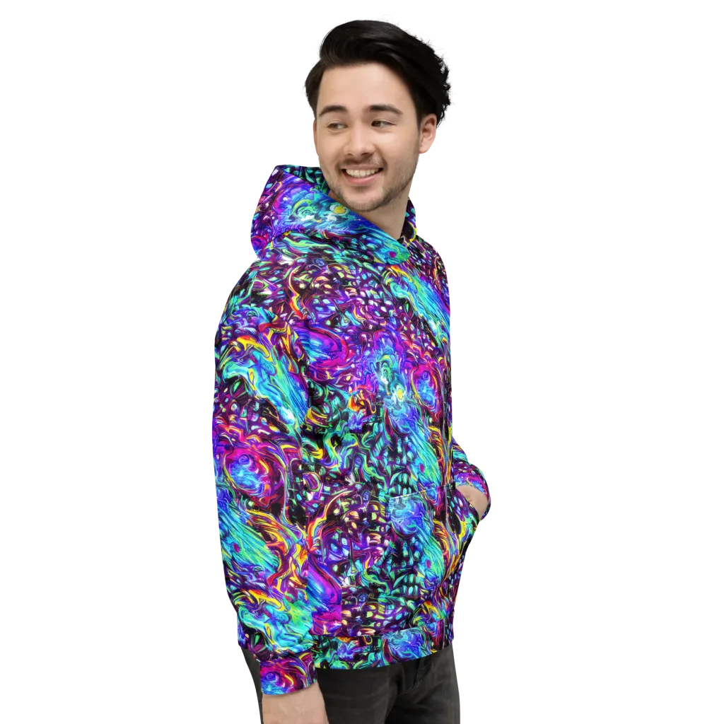 Electric Bloomscape on Hoodie — Right