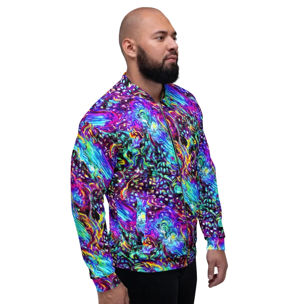 Electric Bloomscape on Bomber Jacket — Right
