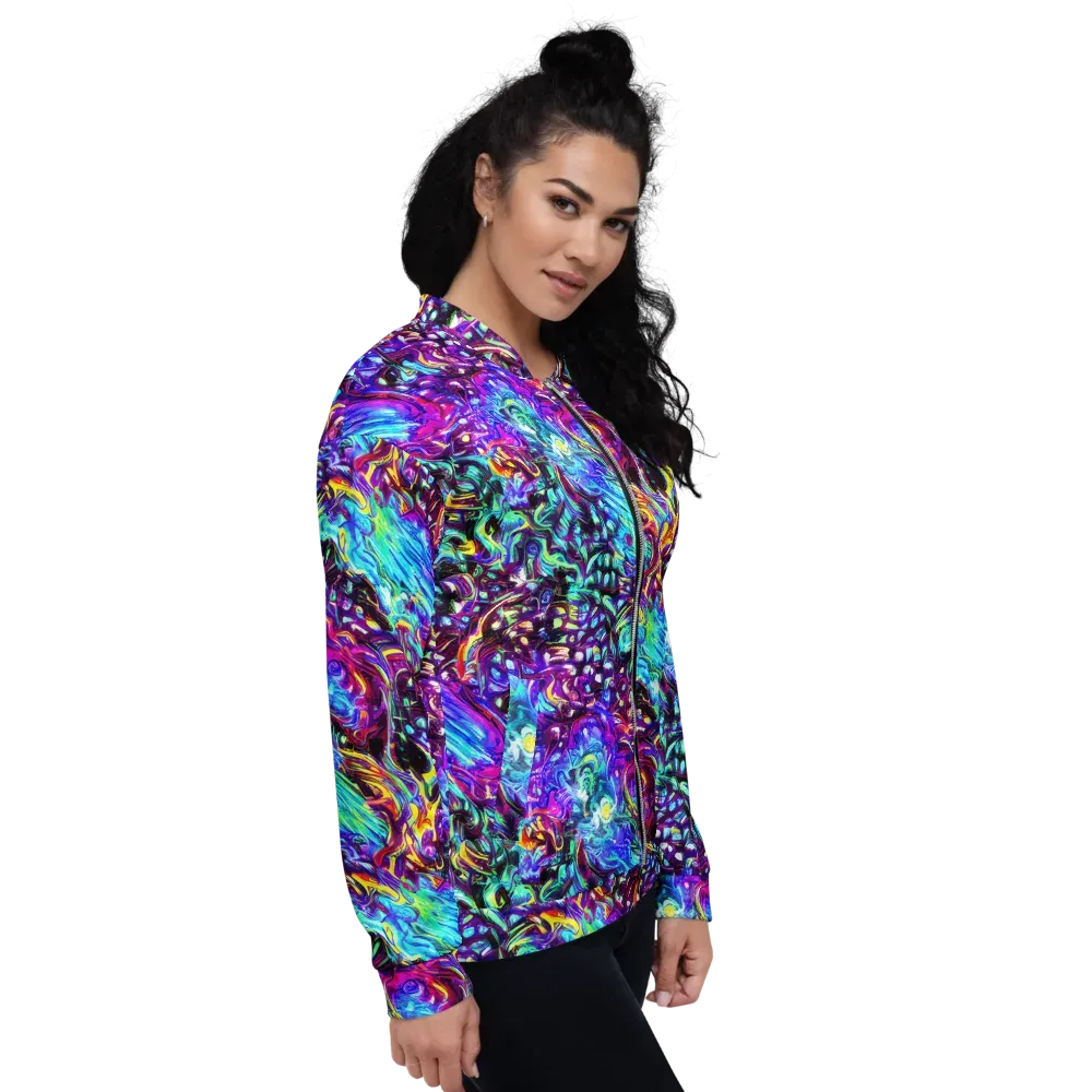 Electric Bloomscape on Bomber Jacket — Right