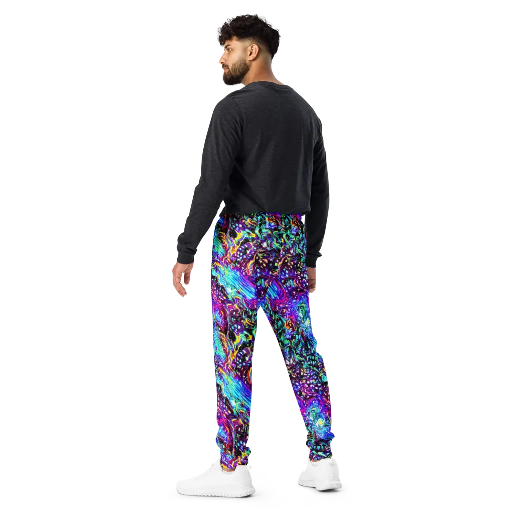 Electric Bloomscape on Men's Joggers — Back