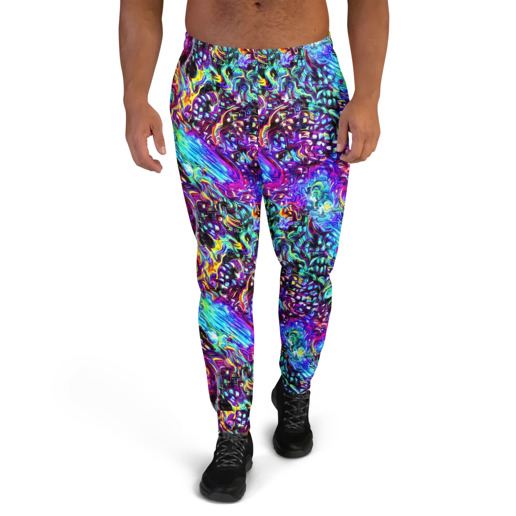 Electric Bloomscape on Men's Joggers — Front