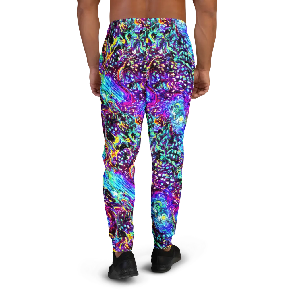 Electric Bloomscape on Men's Joggers — Back