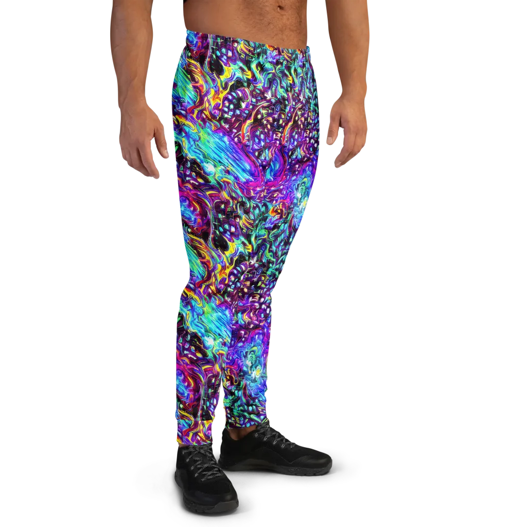 Electric Bloomscape on Men's Joggers — Right