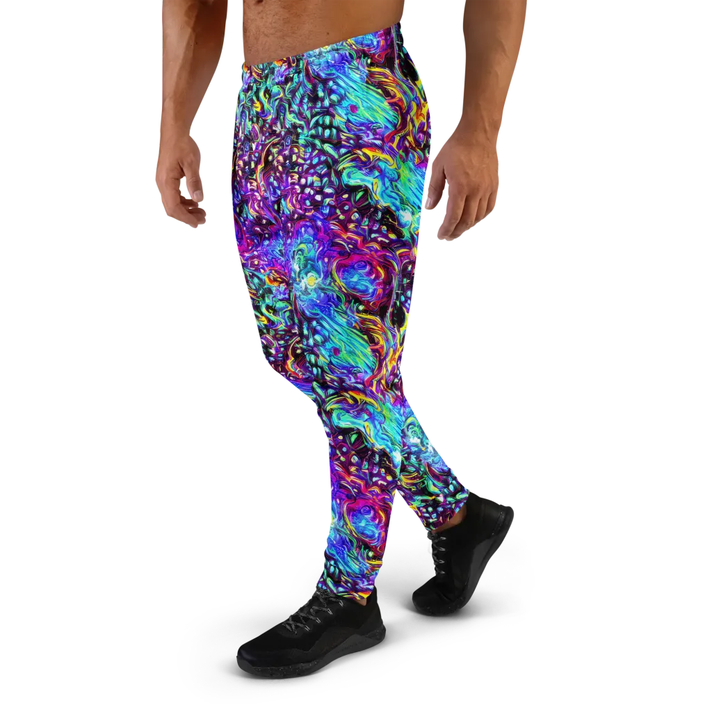 Electric Bloomscape on Men's Joggers — Left
