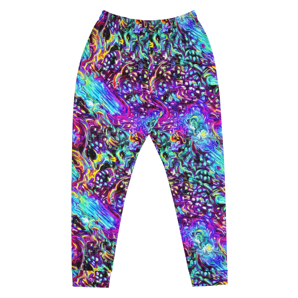 Electric Bloomscape on Men's Joggers — Front