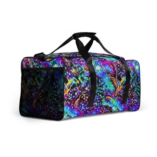 Electric Bloomscape on a Duffle Bag