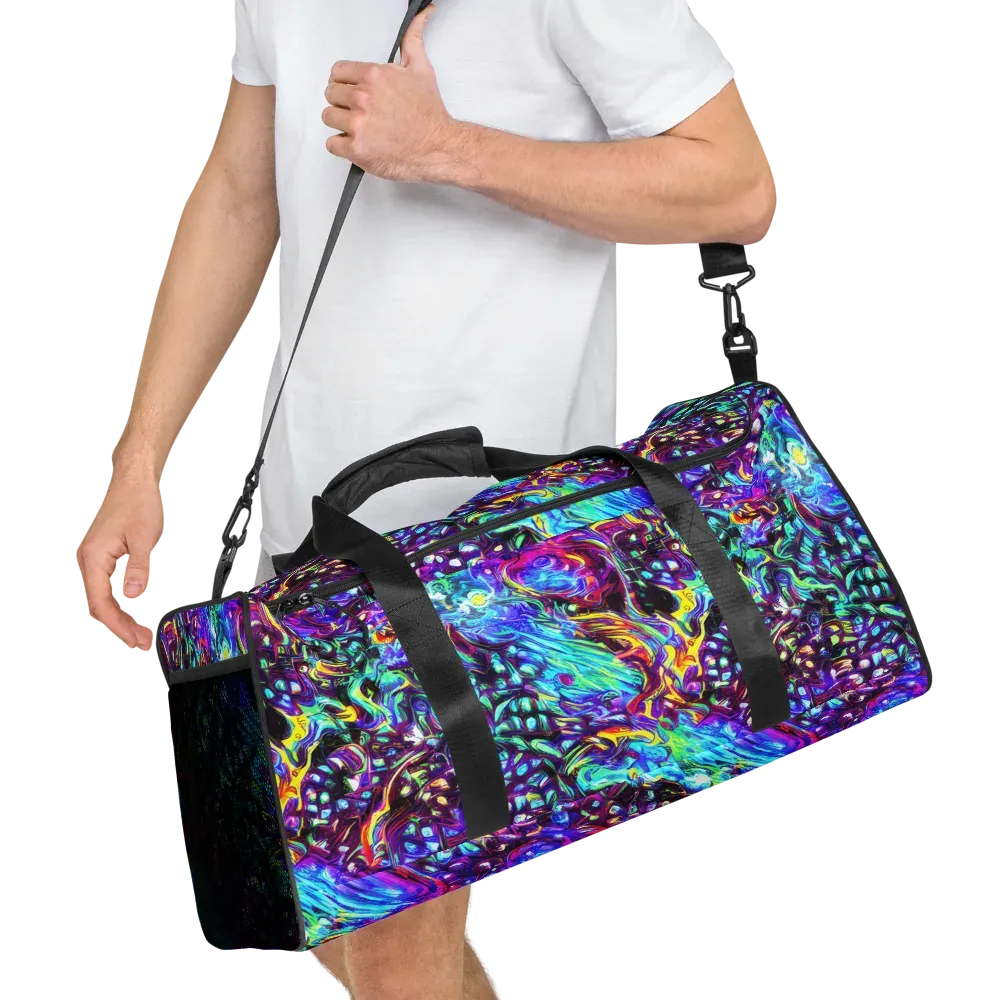Electric Bloomscape on Duffle Bag — Right Front