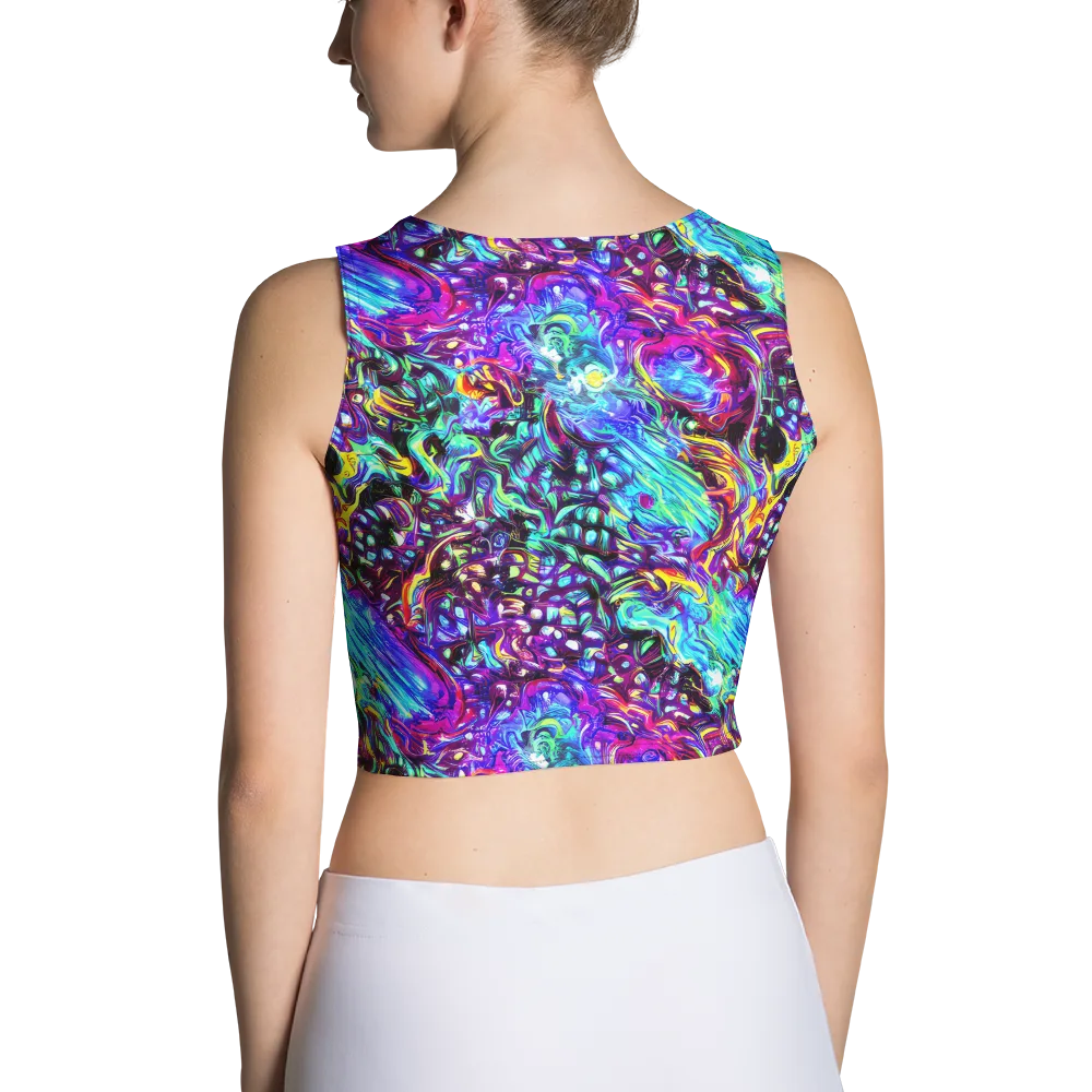 Electric Bloomscape on Crop Top — Back
