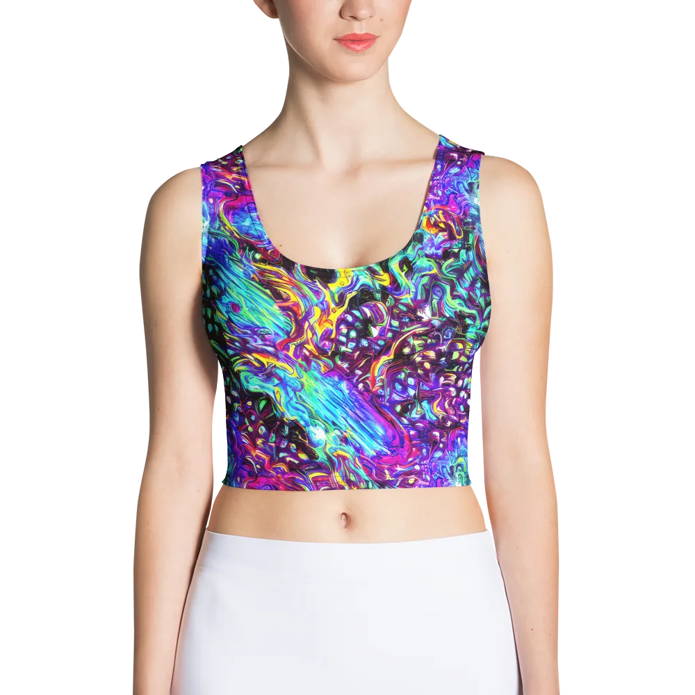 Electric Bloomscape on Crop Top — Front