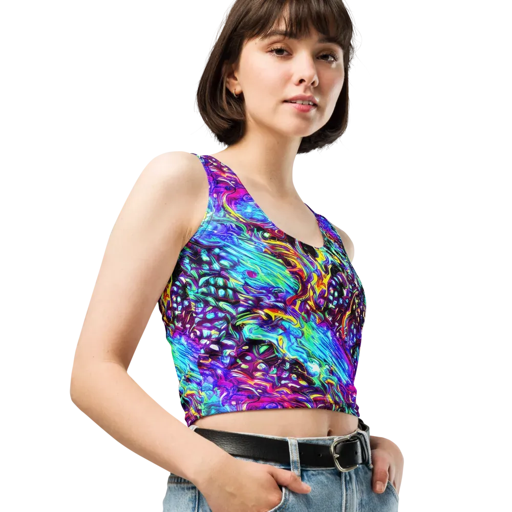 Electric Bloomscape on Crop Top — Right Front