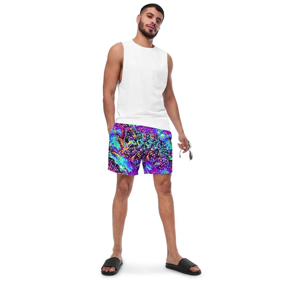 Electric Bloomscape on Swim Trunks — Front