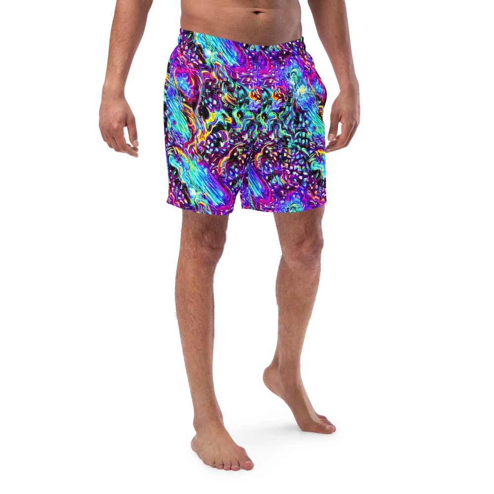 Electric Bloomscape on Swim Trunks — Front