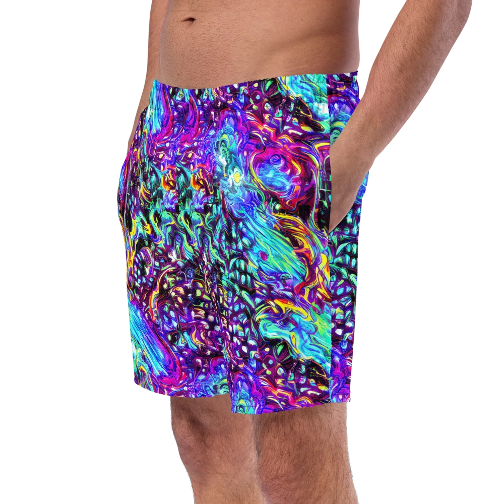 Electric Bloomscape on Swim Trunks — Left Front
