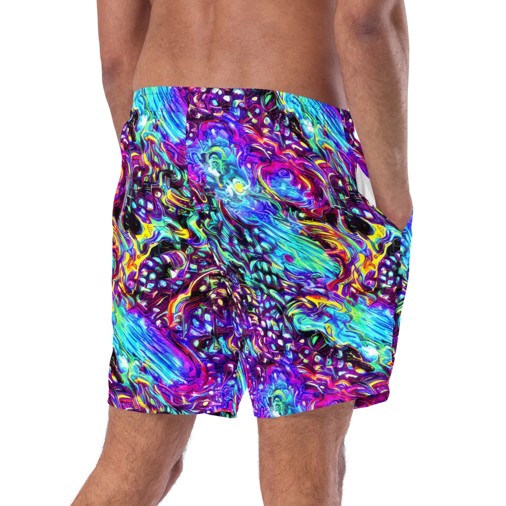 Electric Bloomscape on Swim Trunks — Right Back