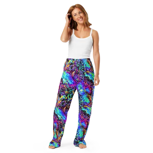 Electric Bloomscape on a Women's Pajama Pants