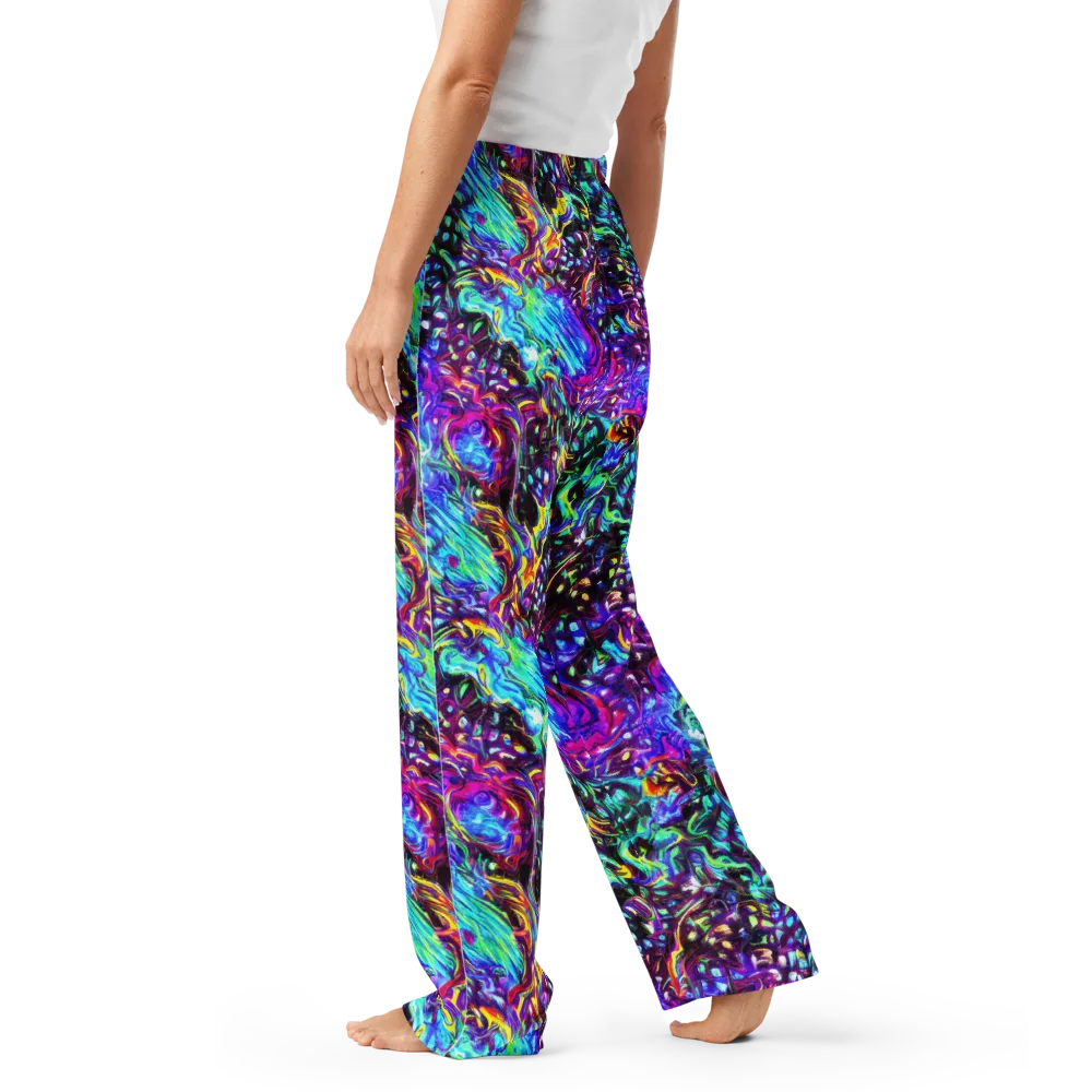 Electric Bloomscape on Women's Pajama Pants — Left
