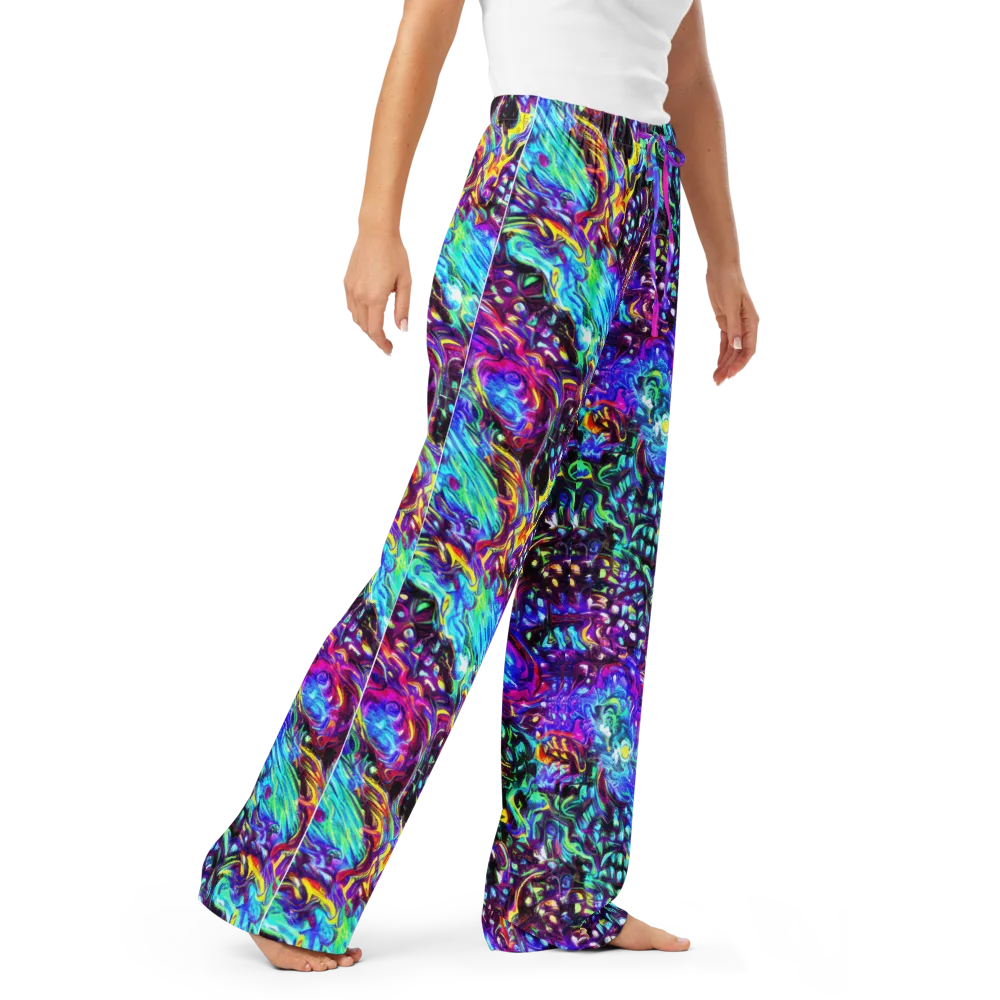 Electric Bloomscape on Women's Pajama Pants — Right Front