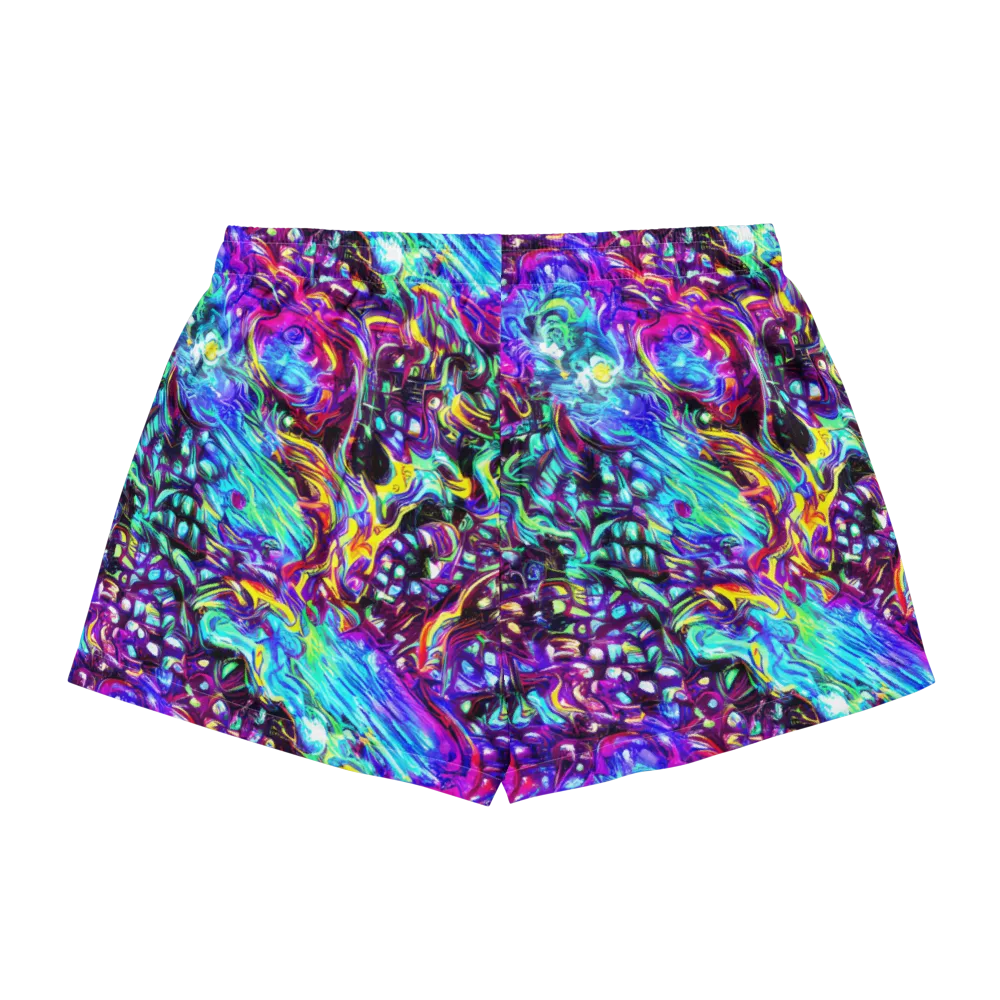 Electric Bloomscape on Women's Pajama Shorts — Back