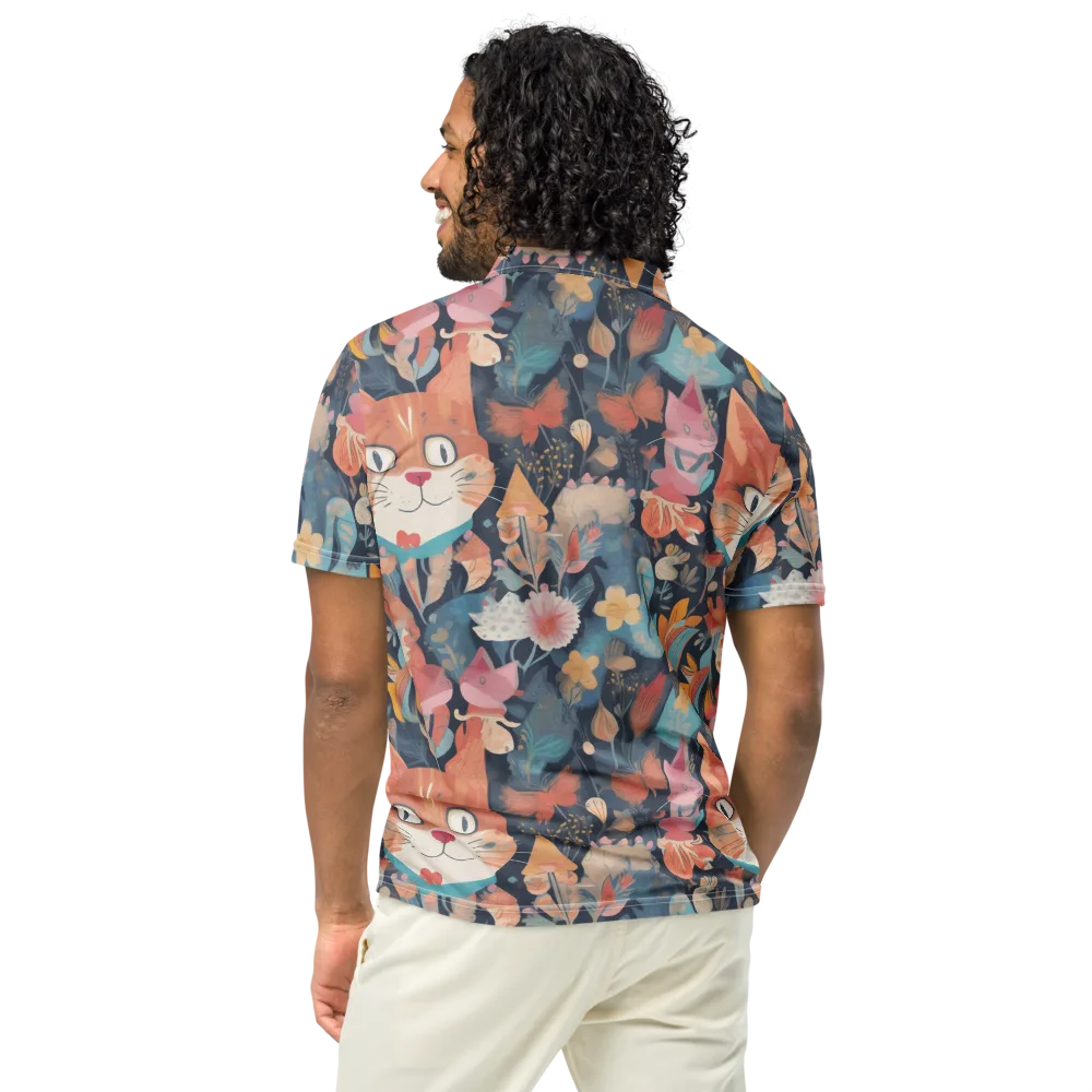Whiskers in Bloom on Men's Slim Fit Polo Shirt — Back