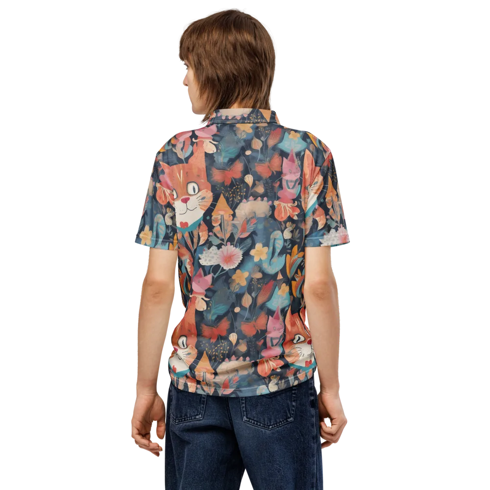 Whiskers in Bloom on Men's Slim Fit Polo Shirt — Back