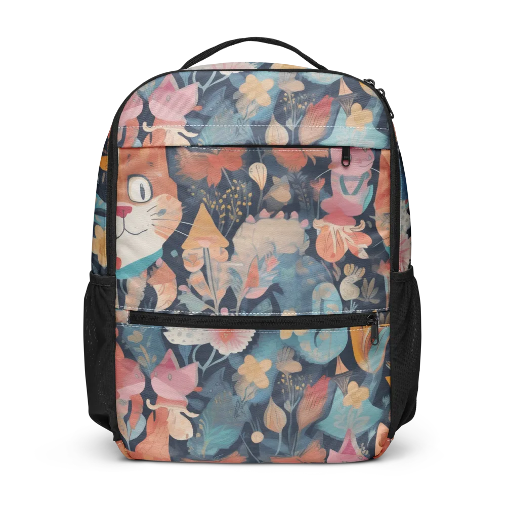 Whiskers in Bloom on Utility Backpack — Front