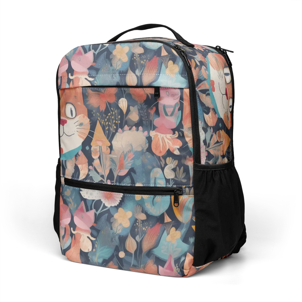 Whiskers in Bloom on Utility Backpack — Left Front
