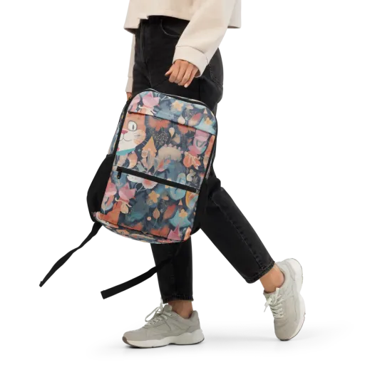 Whiskers in Bloom on a Utility Backpack