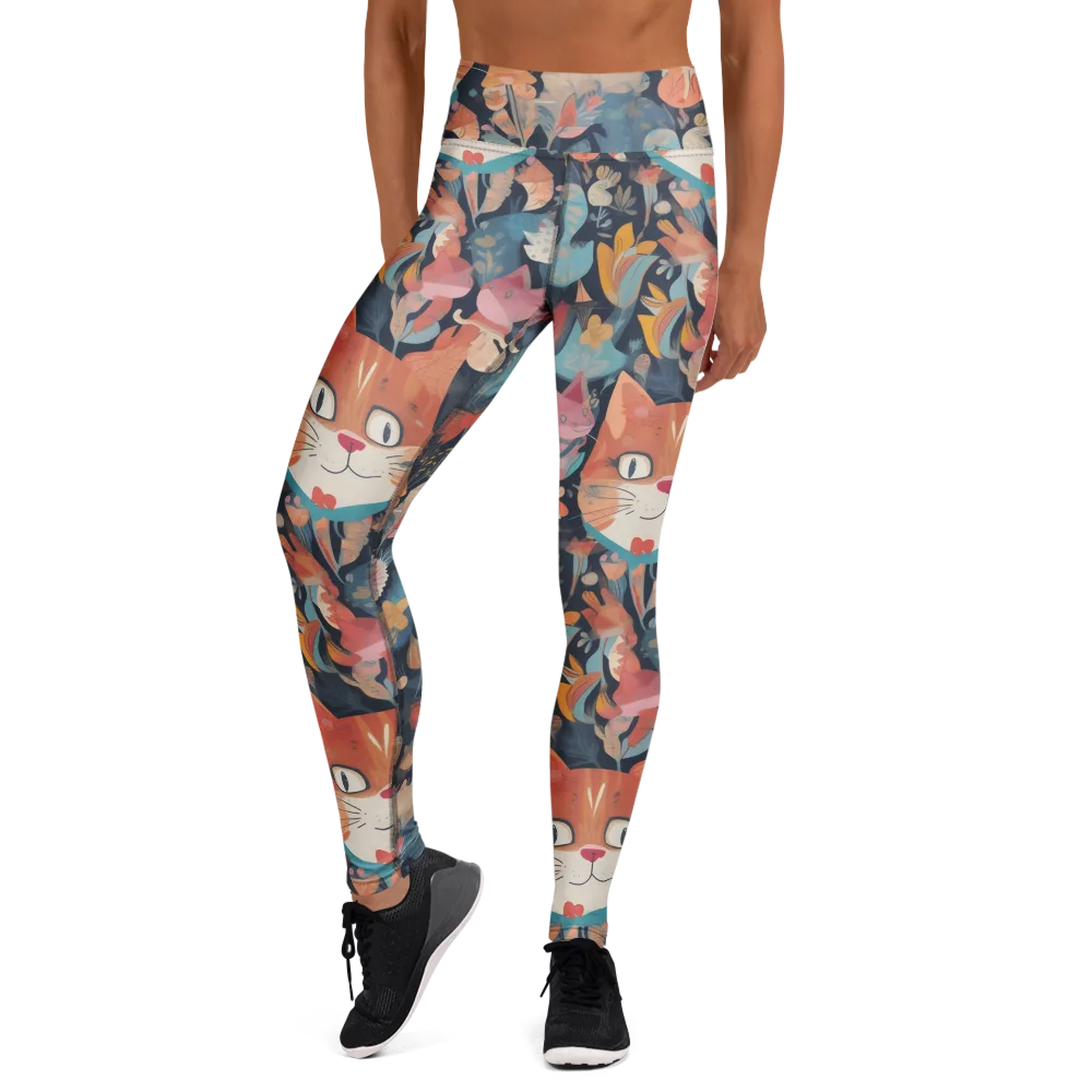 Whiskers in Bloom on Yoga Leggings — Front