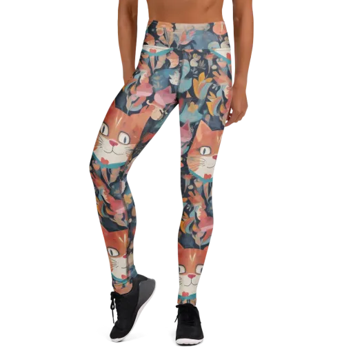 Whiskers in Bloom on a Yoga Leggings