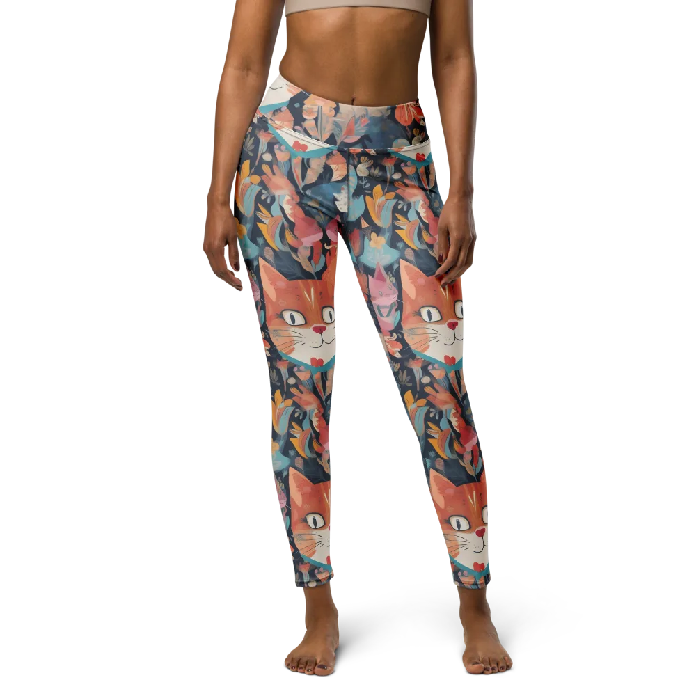 Whiskers in Bloom on Yoga Leggings — Front