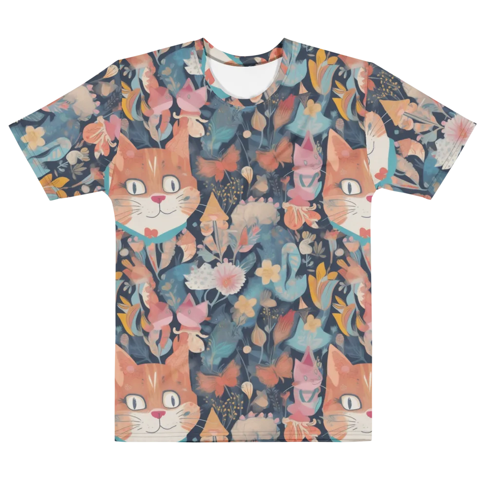 Whiskers in Bloom on Men's Cotton Crew Neck T-Shirt — Front