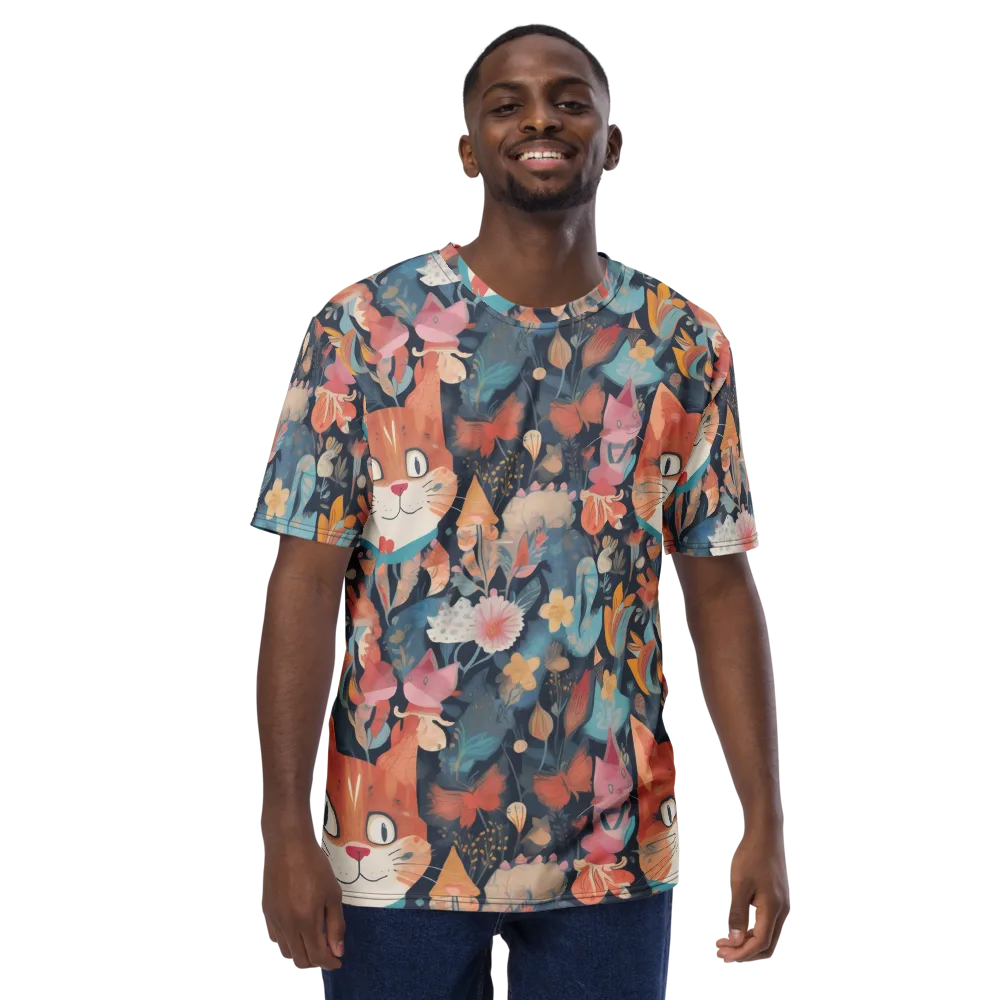 Whiskers in Bloom on Men's Crew Neck T-Shirt — Front