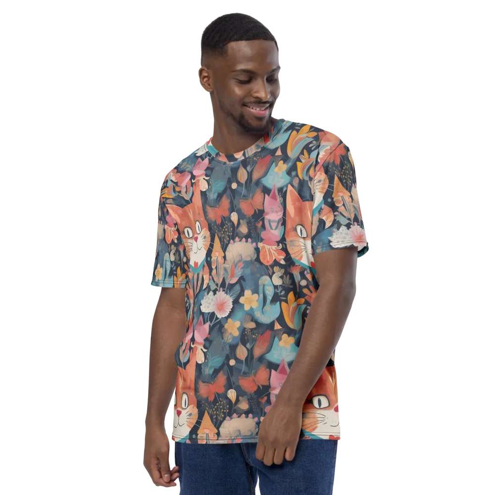Whiskers in Bloom on Men's Crew Neck T-Shirt — Left