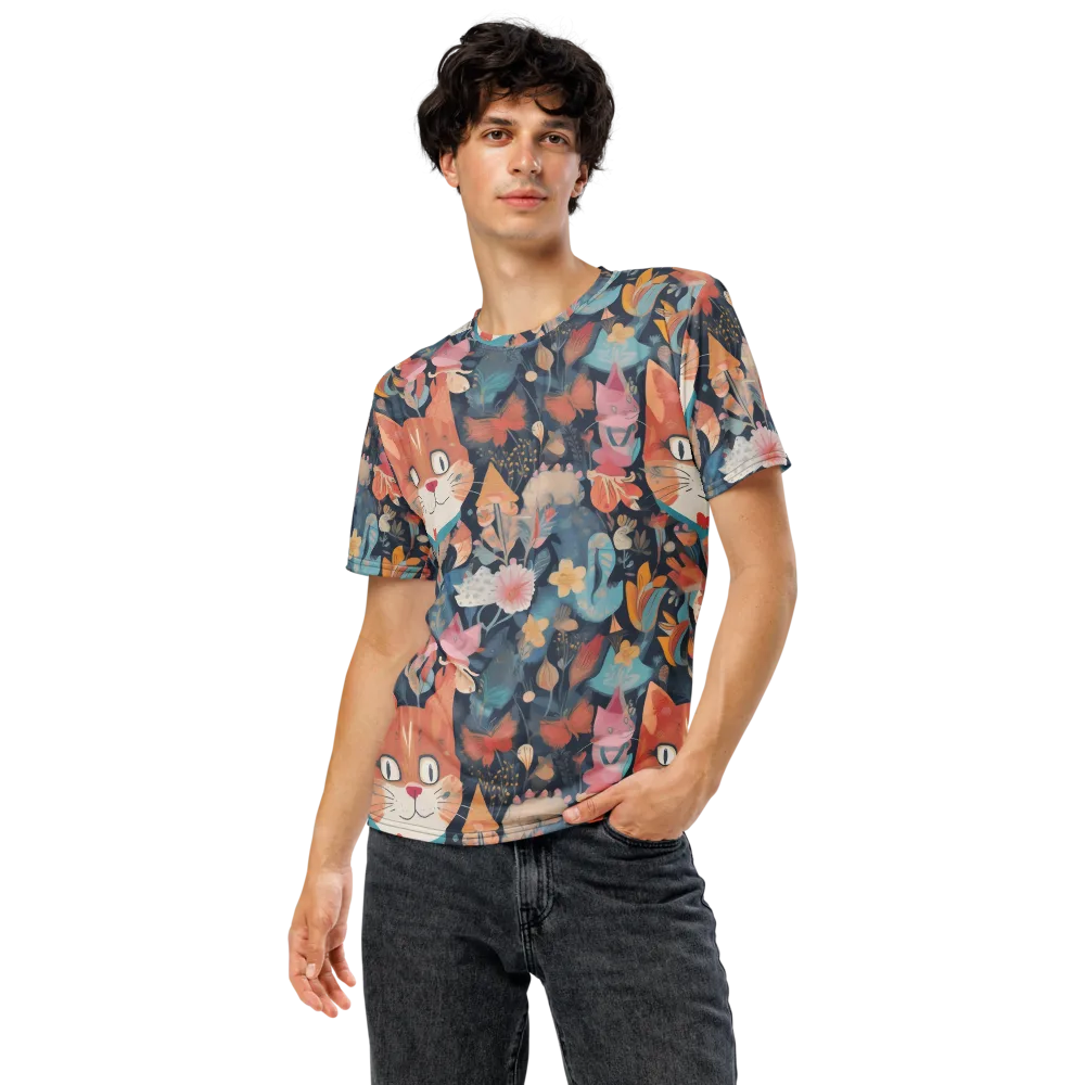 Whiskers in Bloom on Men's Crew Neck T-Shirt — Front