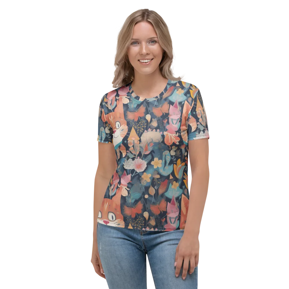 Whiskers in Bloom on Women's Crew Neck T-Shirt — Front