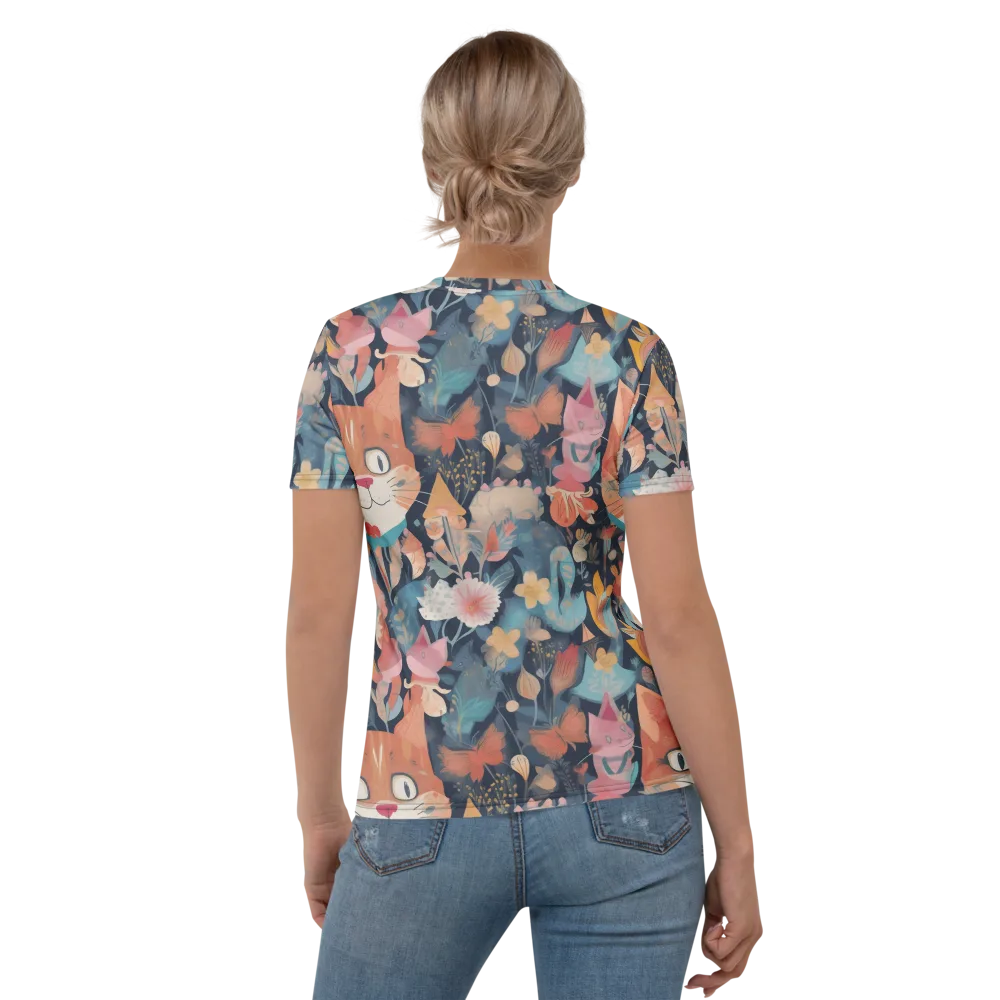 Whiskers in Bloom on Women's Crew Neck T-Shirt — Back