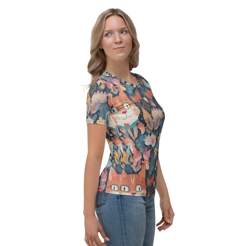 Whiskers in Bloom on Women's Crew Neck T-Shirt — Right