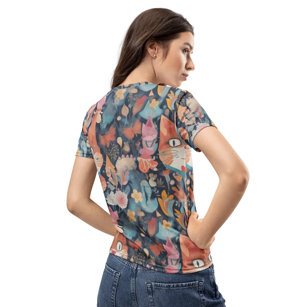 Whiskers in Bloom on Women's Crew Neck T-Shirt — Back