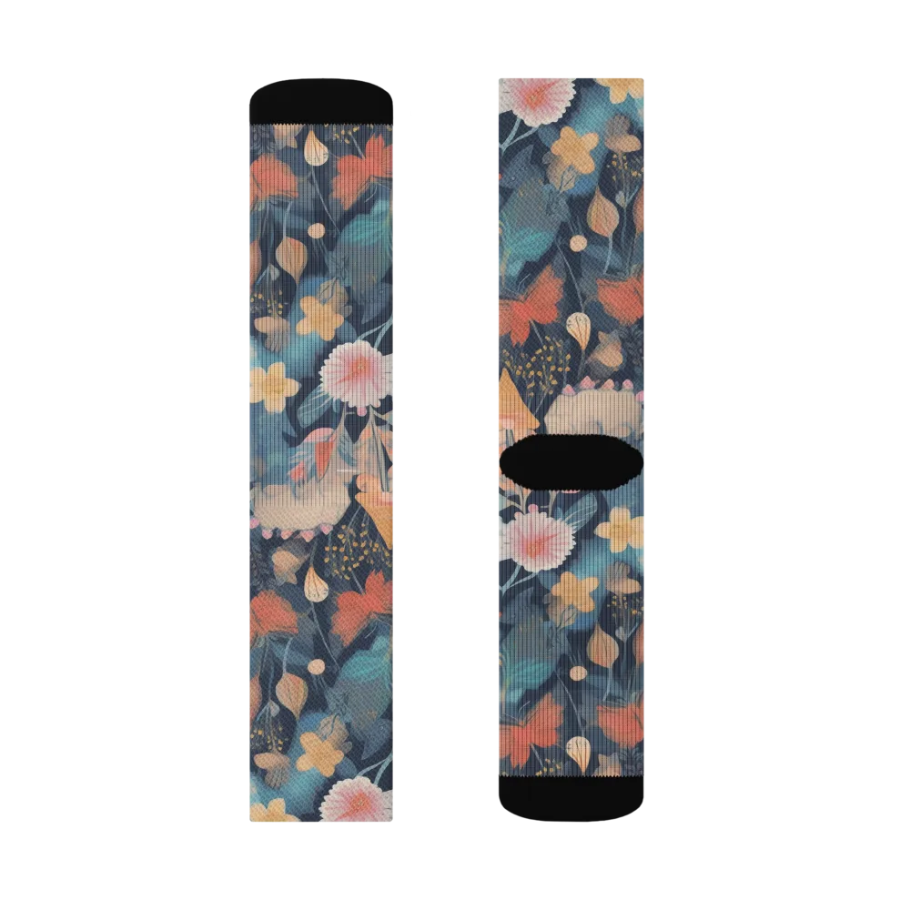 Whiskers in Bloom on Socks — Right Sock