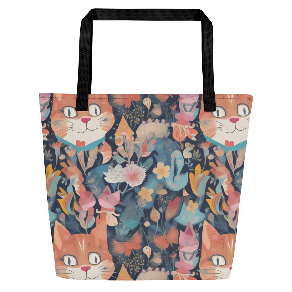 Whiskers in Bloom on Large Tote Bag W/ Pocket — Front