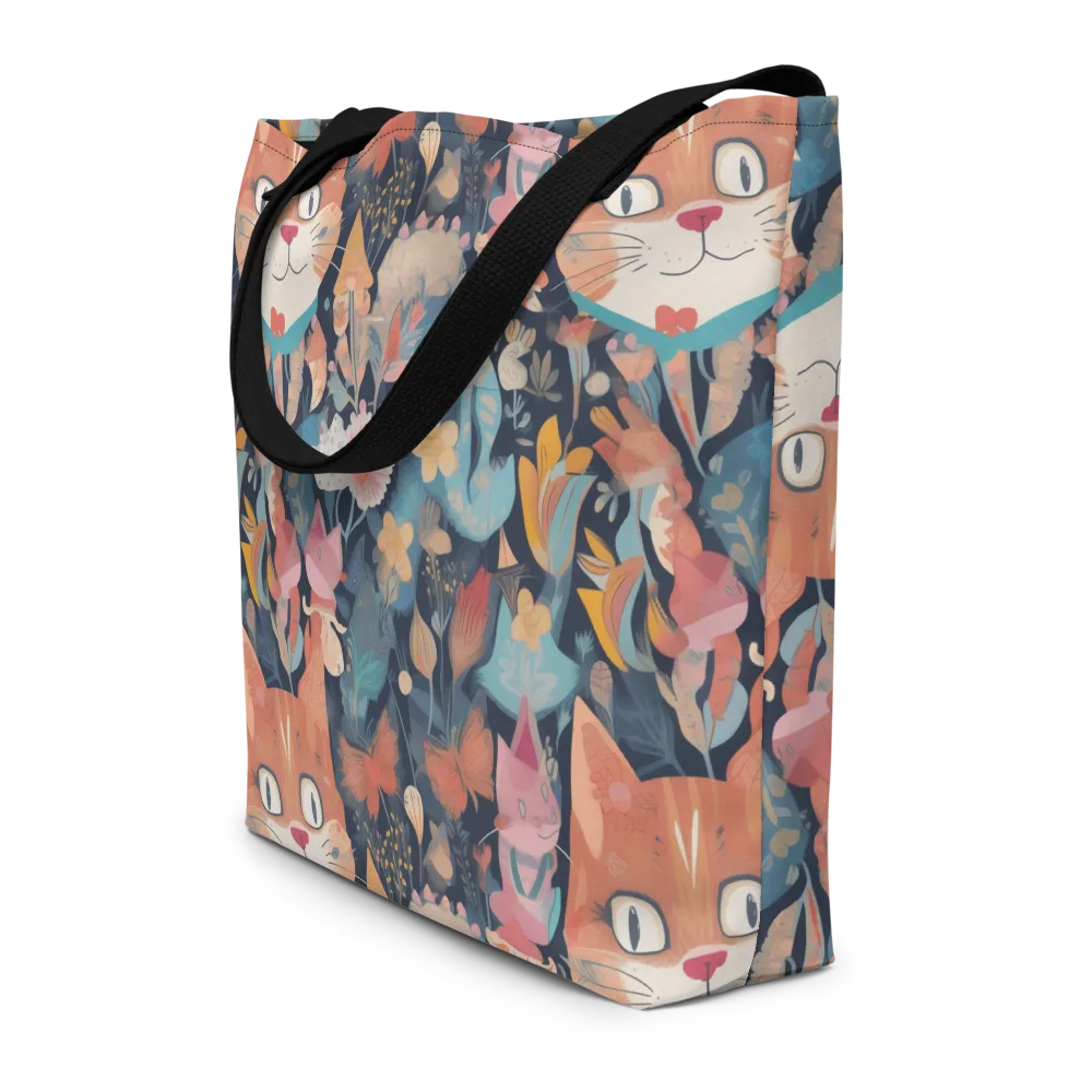 Whiskers in Bloom on Large Tote Bag W/ Pocket — Front