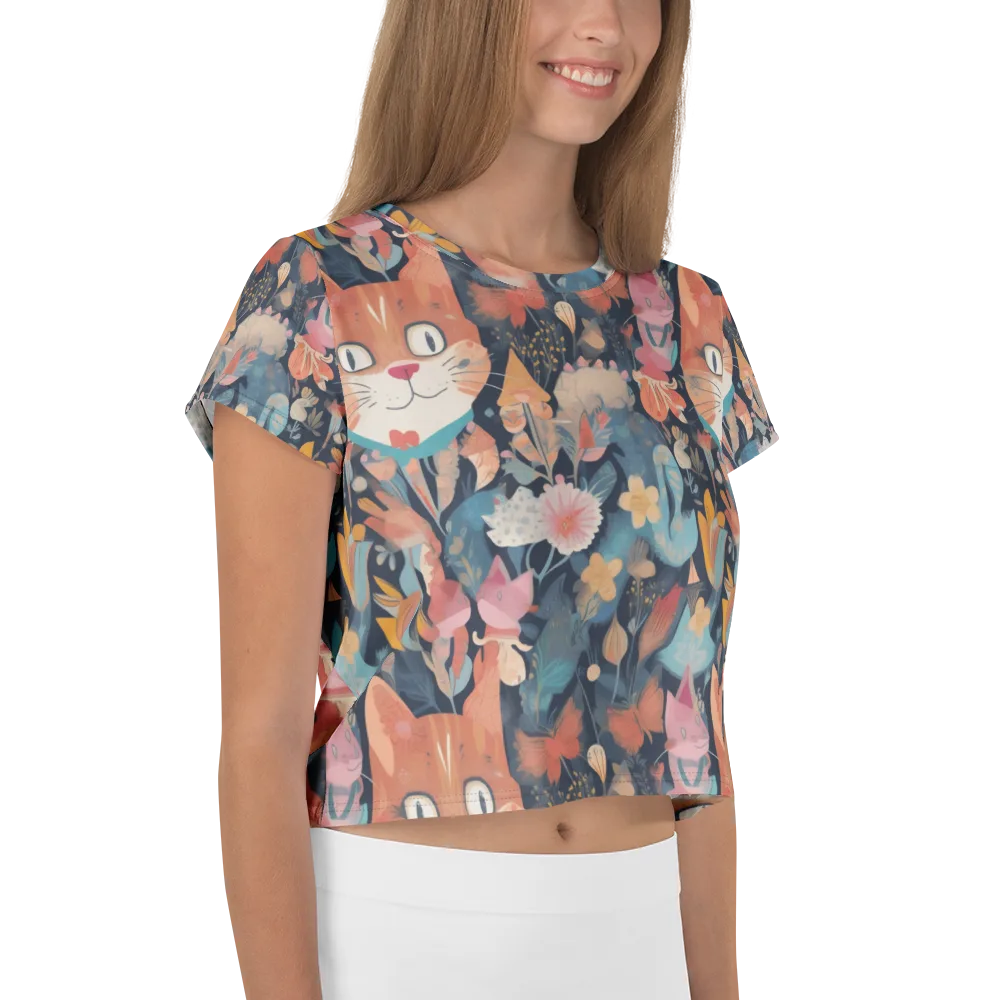 Whiskers in Bloom on Crop Tee — Right