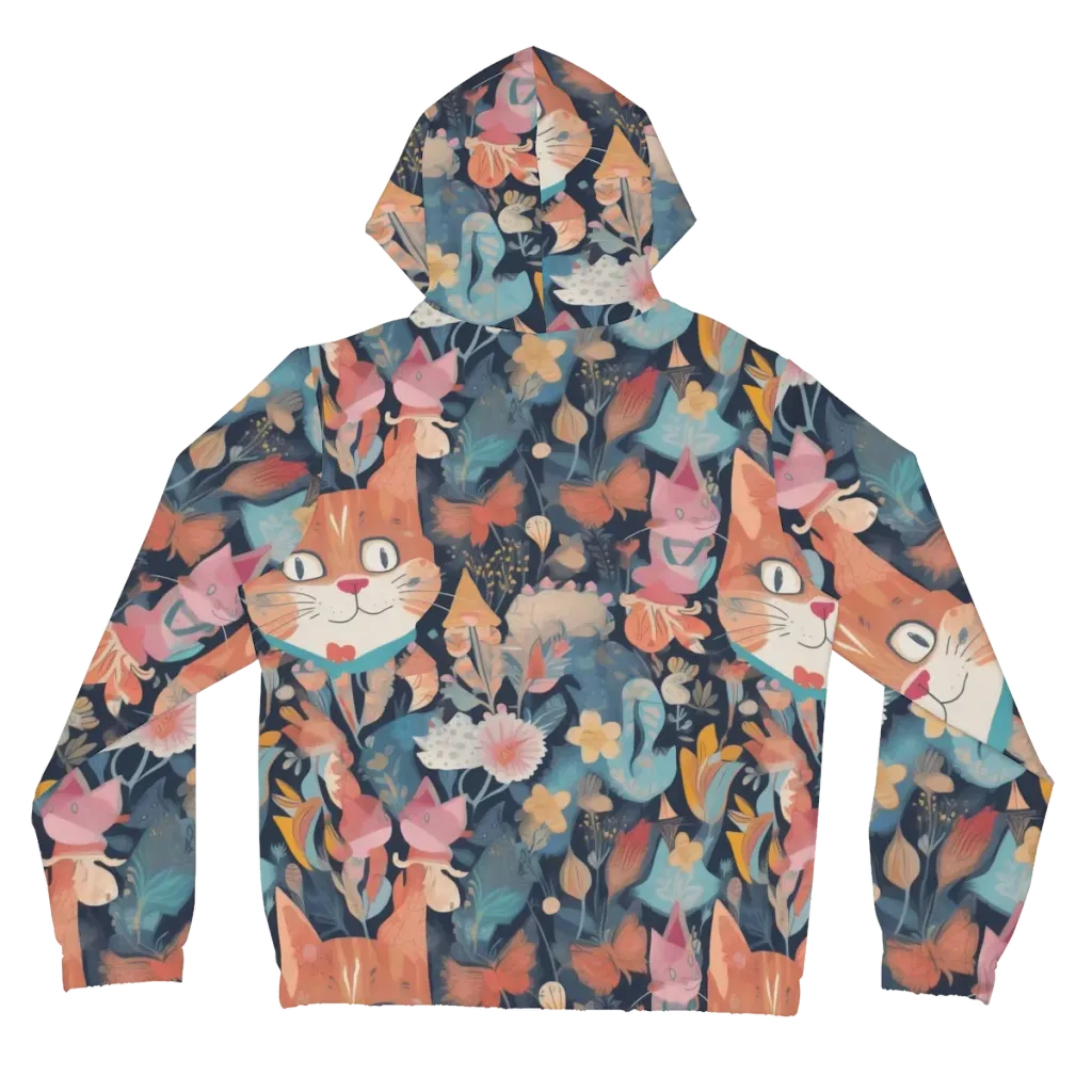 Whiskers in Bloom on Women's Full-Zip Hoodie — Back