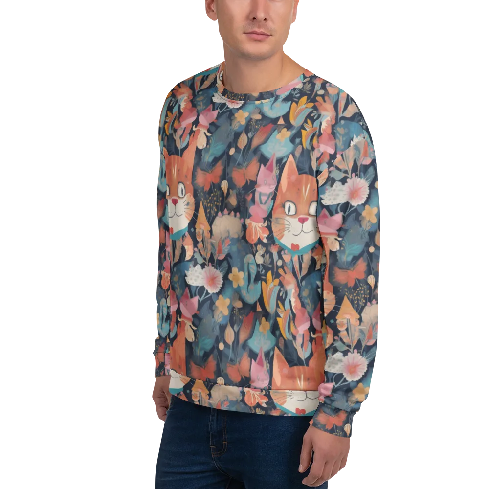 Whiskers in Bloom on Sweatshirt — Left Front