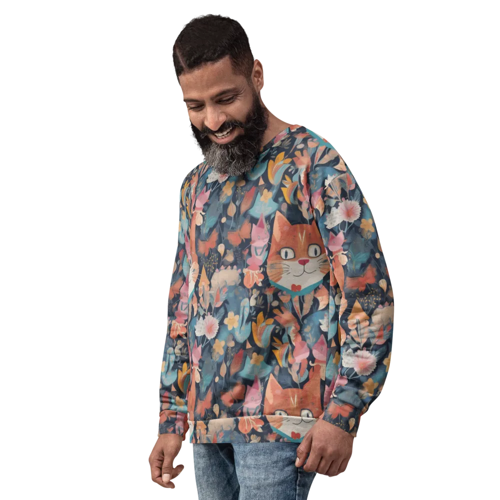 Whiskers in Bloom on Sweatshirt — Left Front