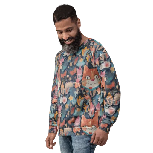 Whiskers in Bloom on a Sweatshirt