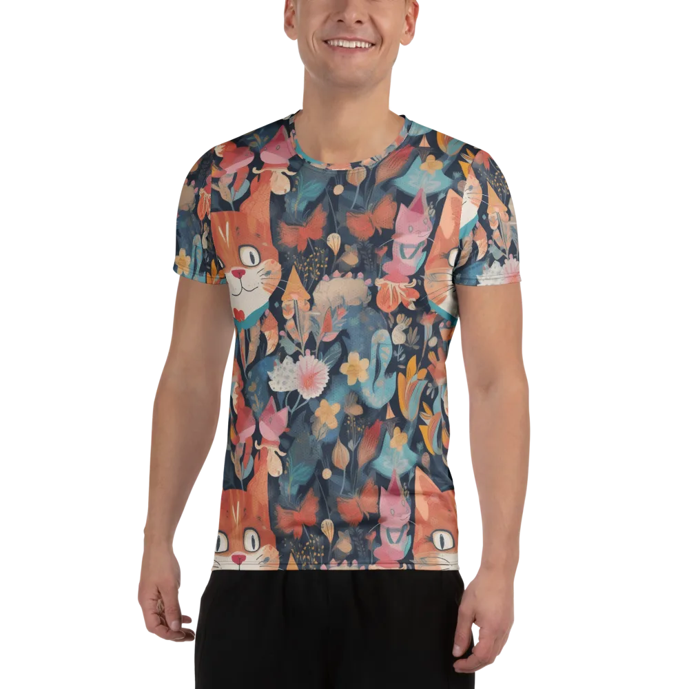 Whiskers in Bloom on Men's Athletic T-Shirt — Front