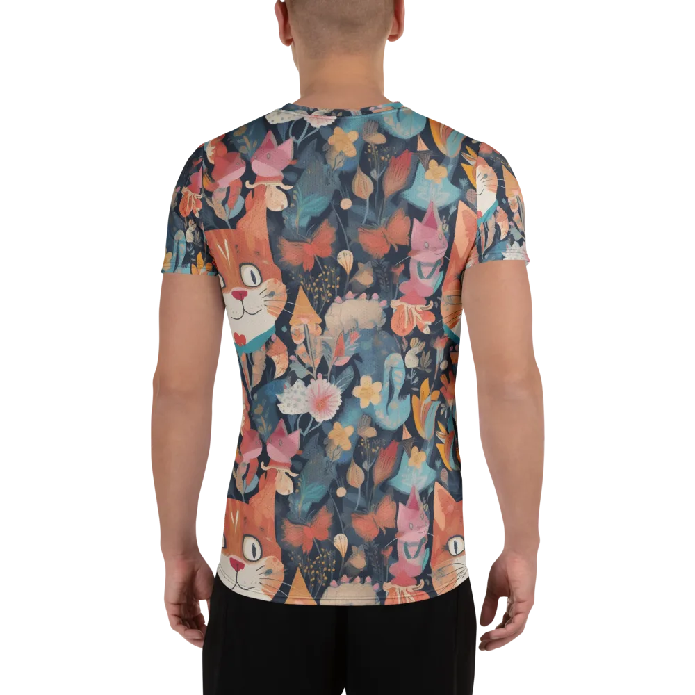 Whiskers in Bloom on Men's Athletic T-Shirt — Back