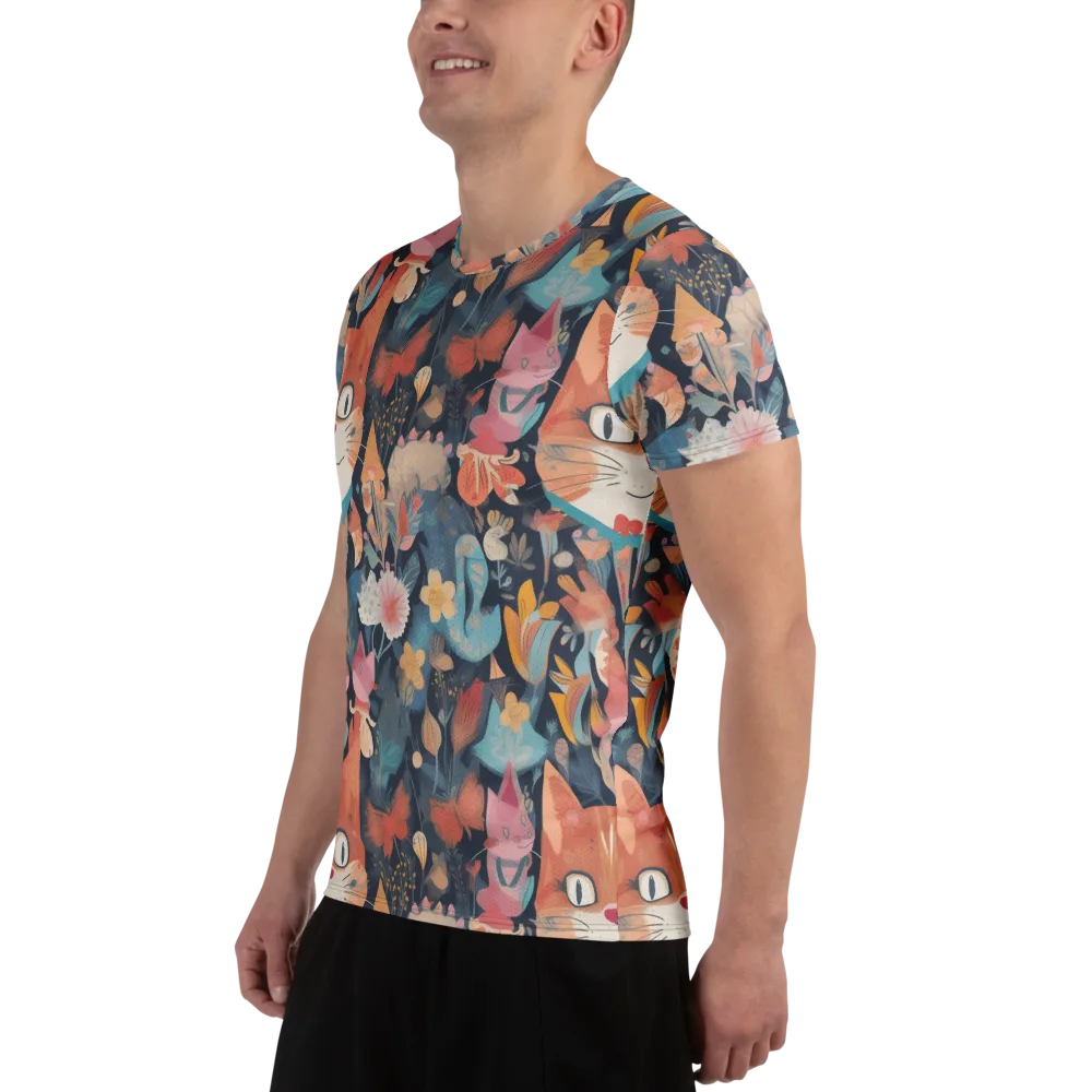 Whiskers in Bloom on Men's Athletic T-Shirt — Left