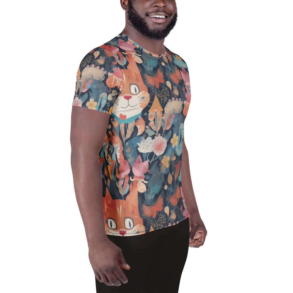Whiskers in Bloom on Men's Athletic T-Shirt — Right